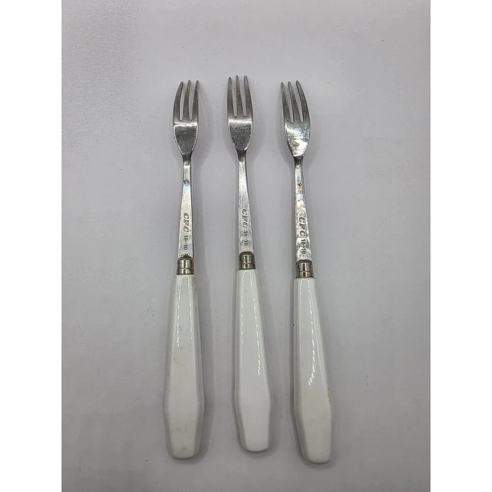 Oh! Happy Shamrock Clover Hors d'oeuvers Forks & Spoons CFC Stainless Steel